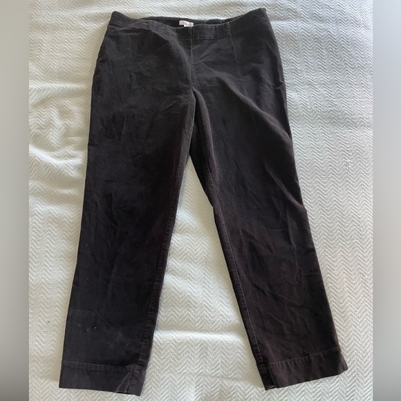 J. Jill Pants - J. Jill Womens Corduroy Pants Size 16 Straight Leg Side Zip Black Velvet Feel